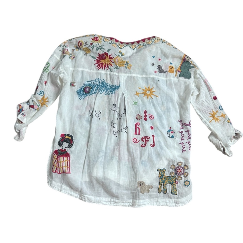 Johnny Was Mishti Cotton Blouse - Picture 2 of 4